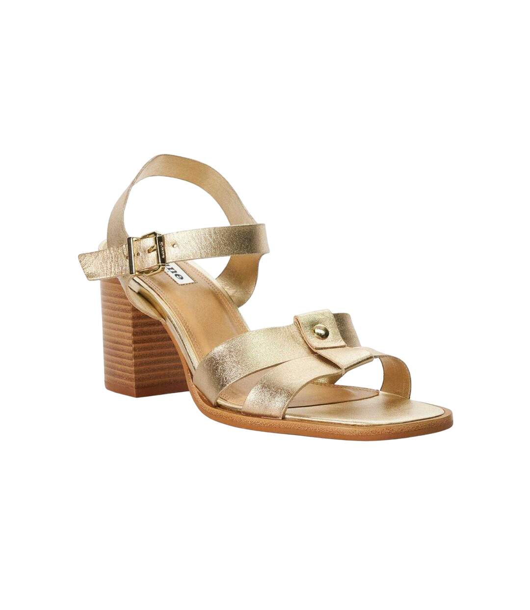 Womens/ladies Jessia Leather Sandals Gold Dune London-4