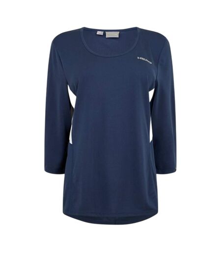 Womens/ladies Club Scoop Neck 3/4 Sleeve T-shirt Blue Head