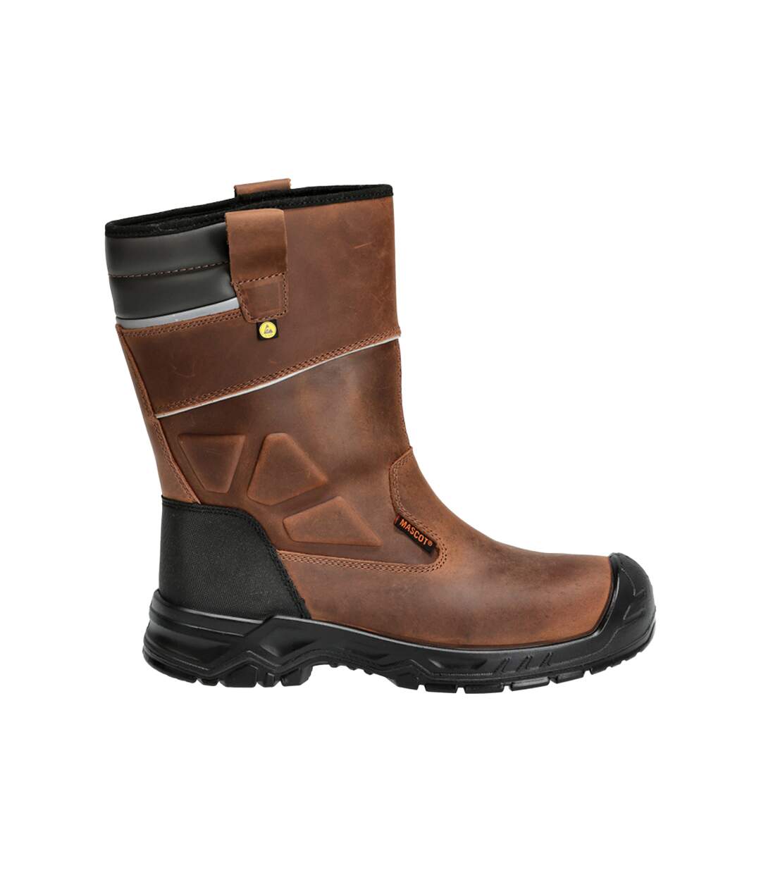 Mens Footwear Originals Leather Safety Boots Nut Brown Black Mascot-4