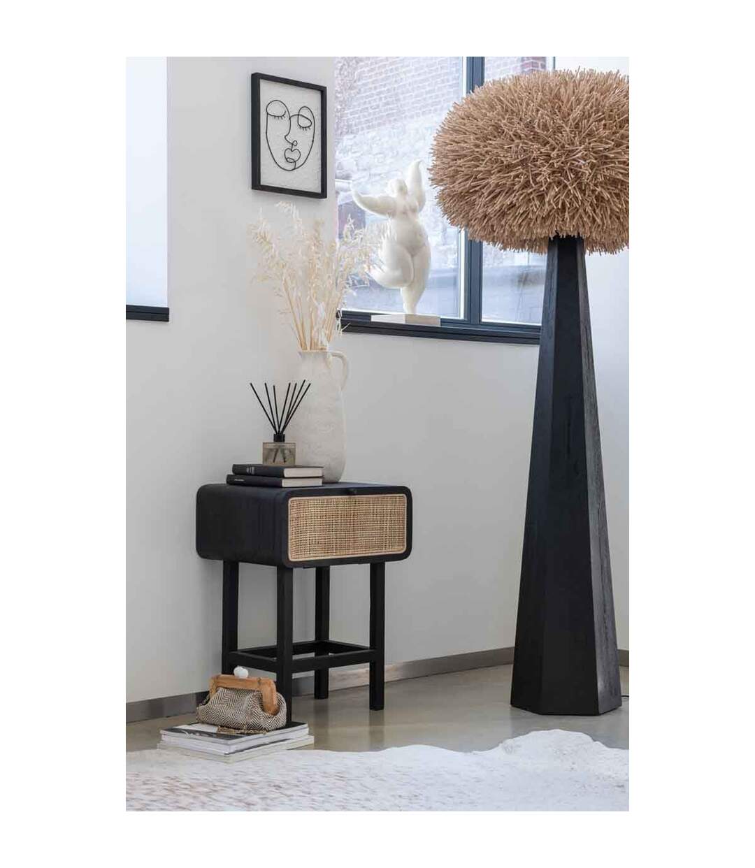 Vase Design en Céramique Cruche 35cm Beige-2