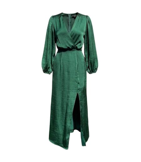 Robe Portefeuille Manches Longues Femme Bleu Sarcelle AX Paris