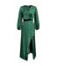 Robe Portefeuille Manches Longues Femme Bleu Sarcelle AX Paris-2