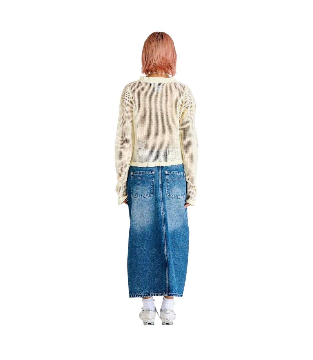 Womens/ladies Denim Midi Skirt Blue The Ragged Priest-3