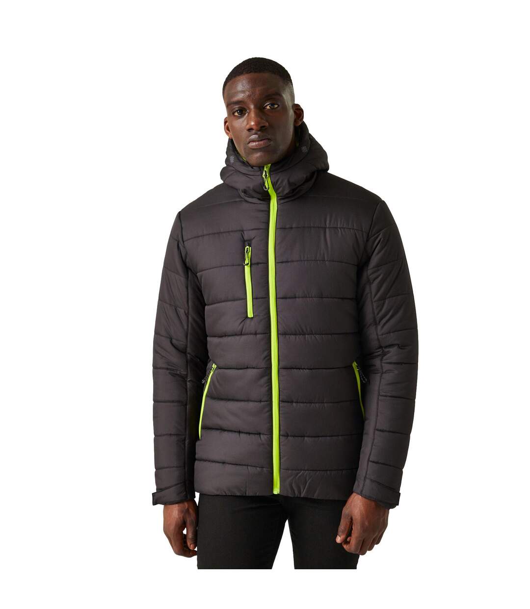 Doudoune Matelassée Navigate Homme Noir Vert Citron Regatta-3