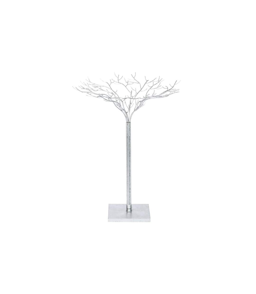 Statuette Déco en Fer Forgé Arbre 80cm Argent-1