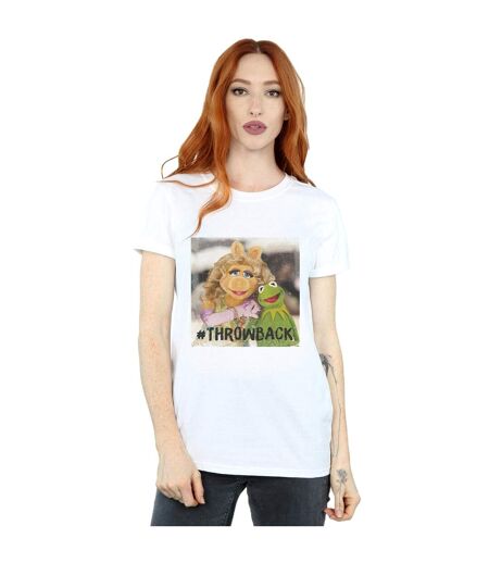 Disney Womens/Ladies The Muppets Throwback Photo Cotton Boyfriend T-Shirt (Blanc) - UTBI41190