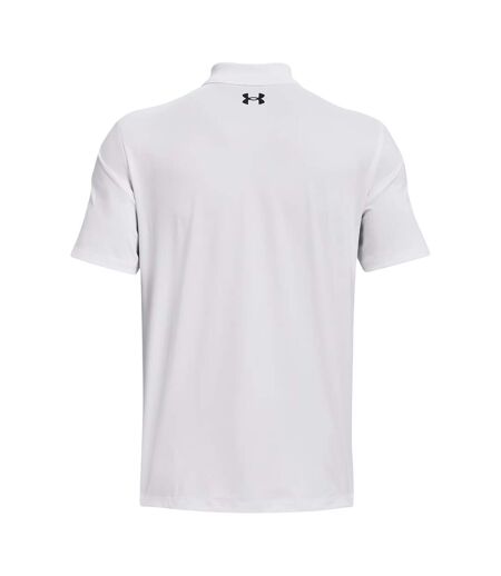Mens Performance Breathable Athletic Polo Shirt White Under Armour