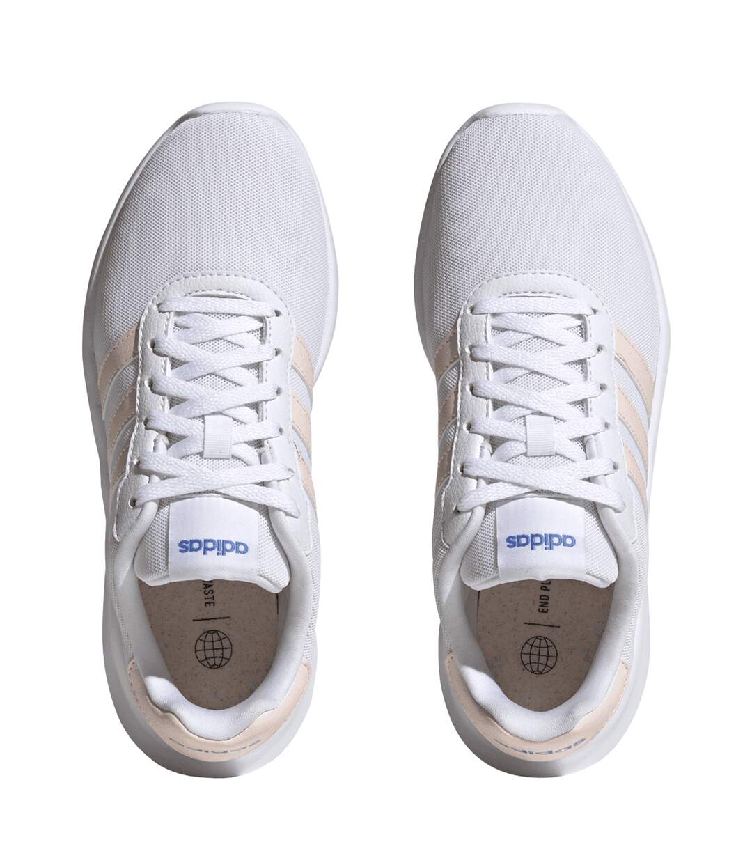 Womens/ladies Lite Racer 3.0 Trainers Cloud White Quartz Blue Adidas-3