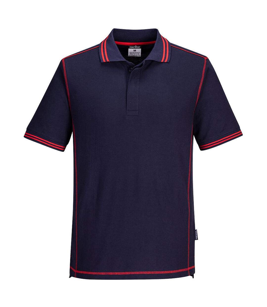 Mens essential two tone polo shirt navy/red Portwest