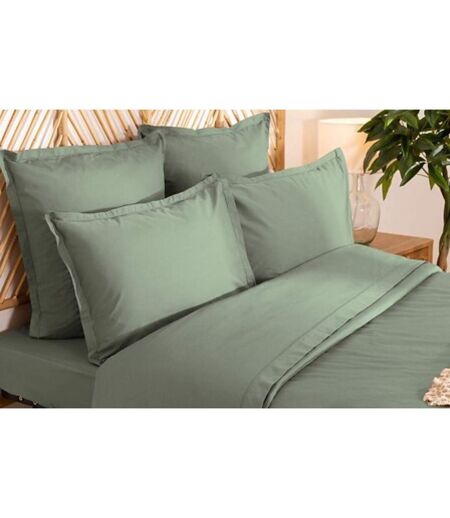 Parure de Lit 3 Pièces Percale 260x240cm Tilleul