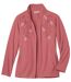 Women's Embroidered Fleece Jacket - Pink