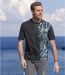Pack of 2 Men's Surfing T-Shirts - Black Turquoise