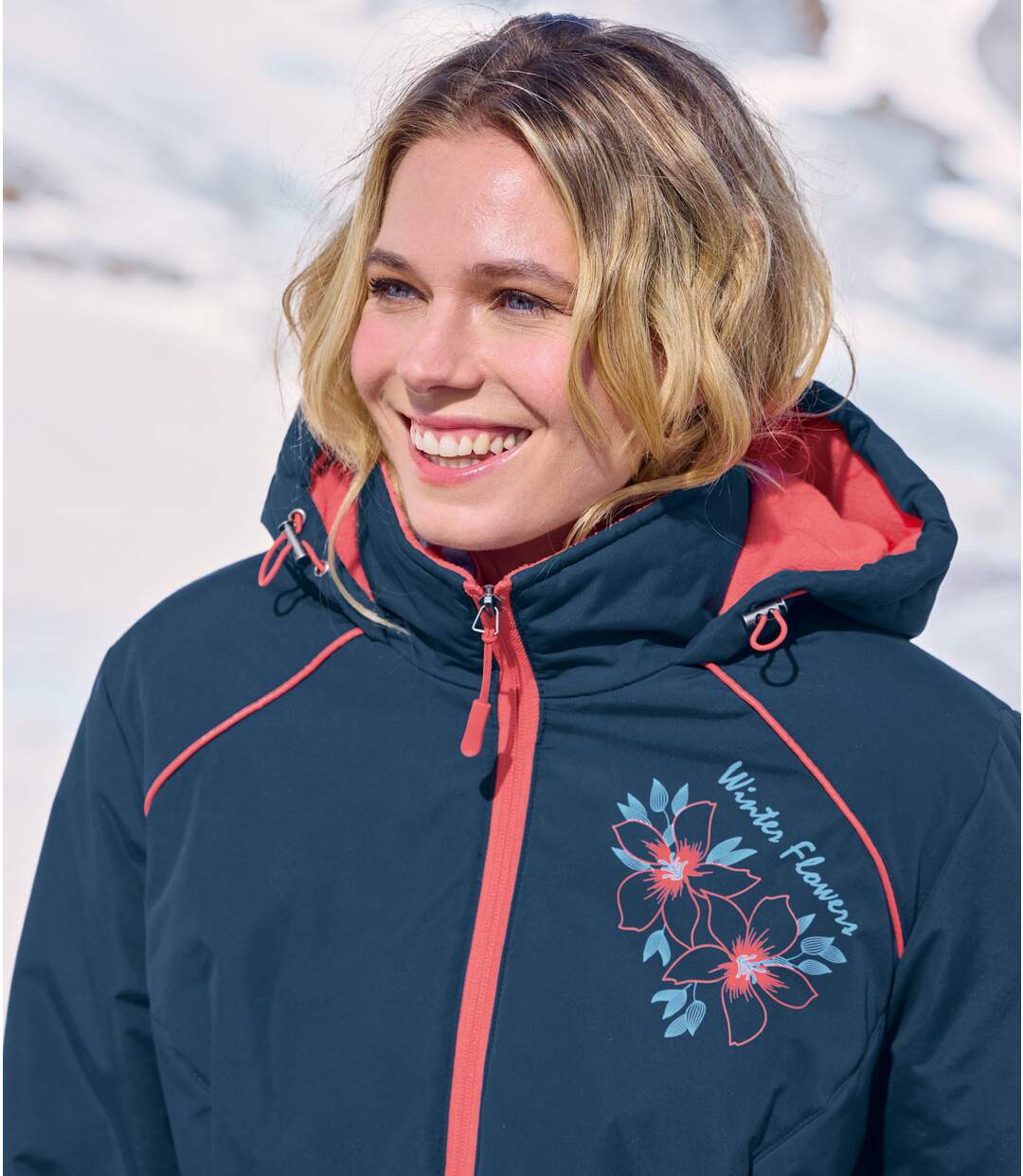 Parka antifroid doublé polaire femme - marine