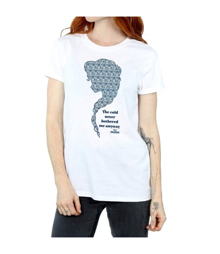 Disney T-shirt boyfriend en coton Frozen Cold Womens/Ladies (Blanc) - UTBI24669