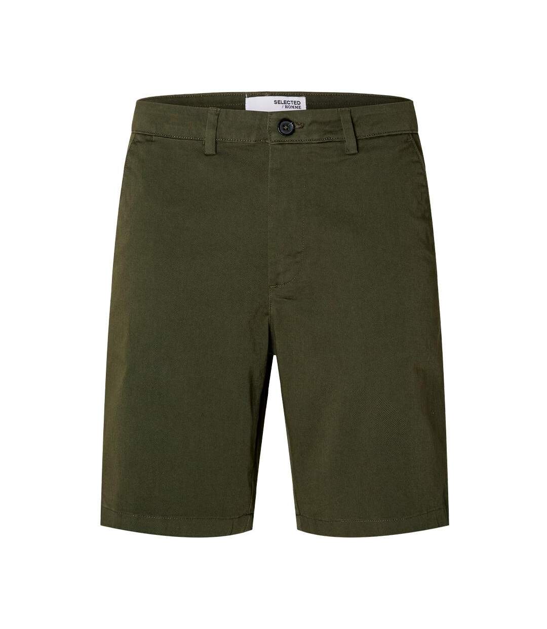 Short kaki homme selected slim-1