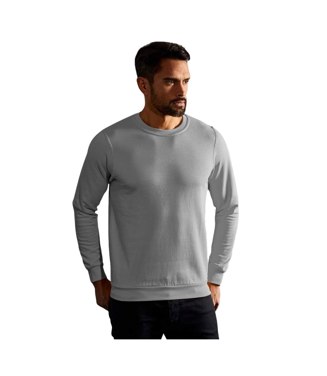 Sweat New Homme Nouveau Gris Clair Uni Promodoro-1