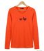 Tee-shirt MAYFLOWER NAPOLI1 orange à sérigraphie poule : confort et peps animalier-2