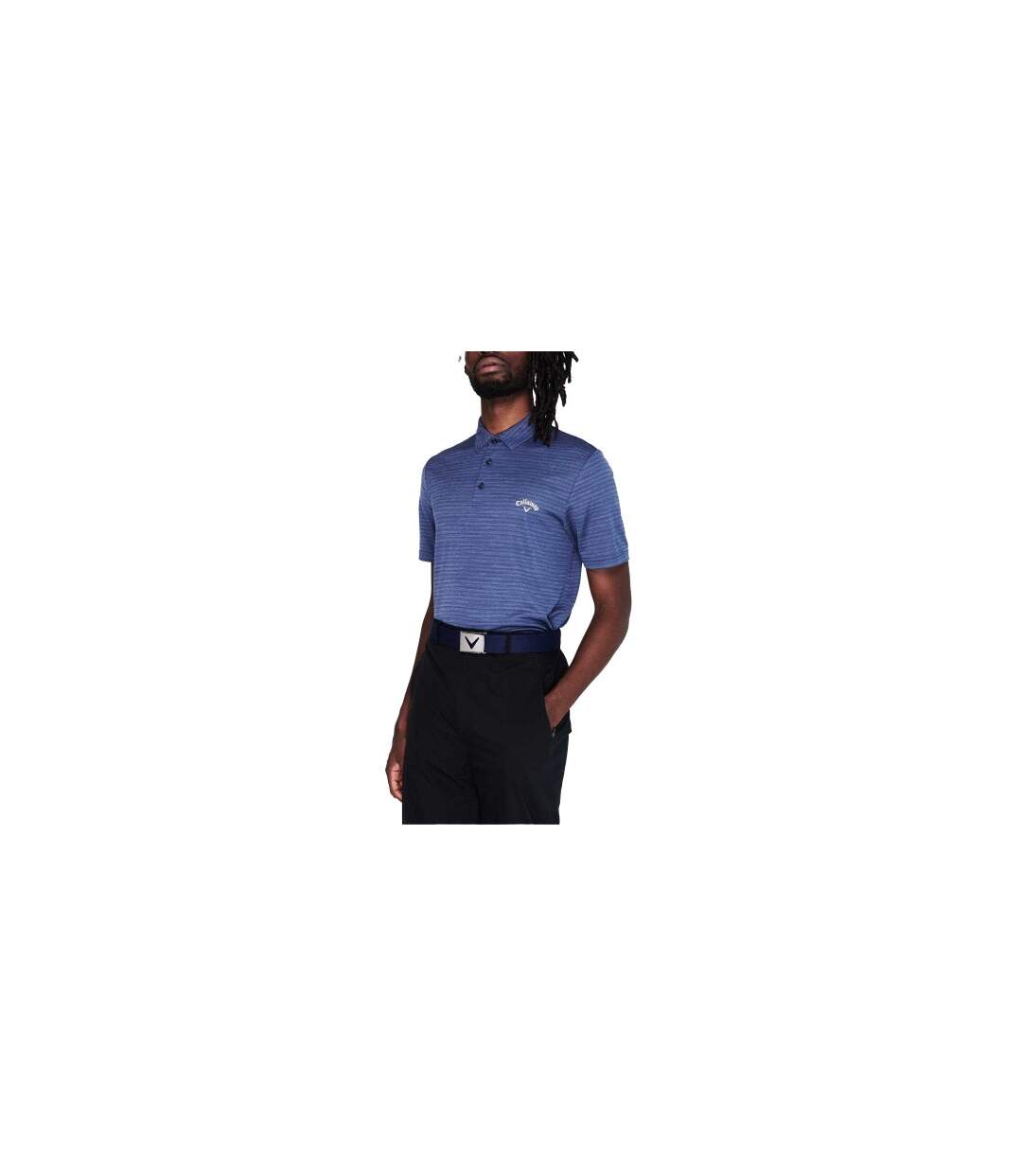 Mens Herringbone Golf Polo Shirt Peacoat Callaway-1