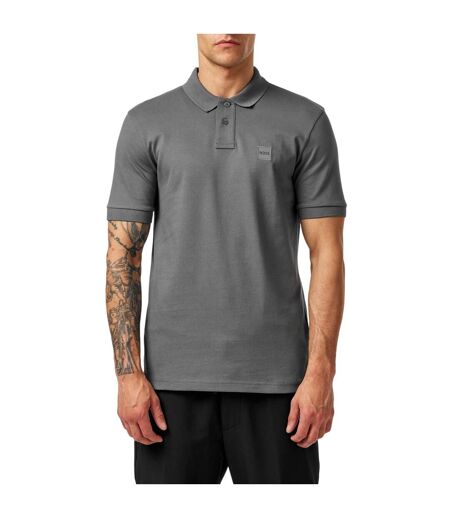 Mens Passenger Box Logo Polo Shirt Charcoal Boss