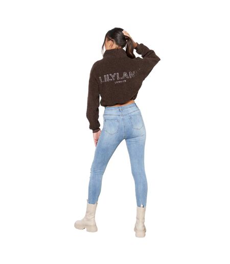 Sweat À Capuche Kimora Femme Marron Lily Lane