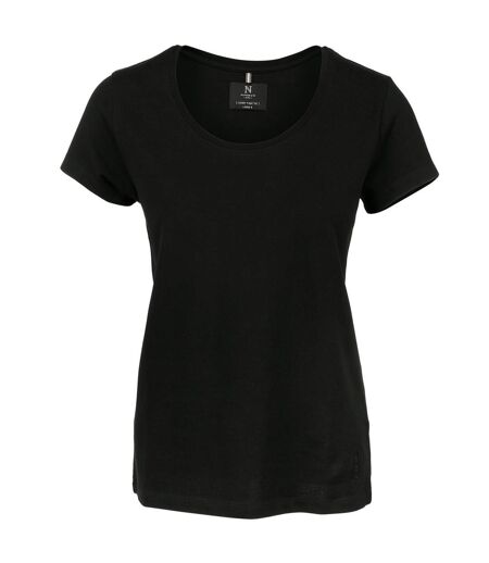 Nimbus Womens/Ladies Danbury Pique Short Sleeve T-Shirt (Black)