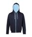 Awdis - Sweatshirt à capuche et fermeture zippée - Homme (Bleu marine/Bleu ciel) - UTRW182