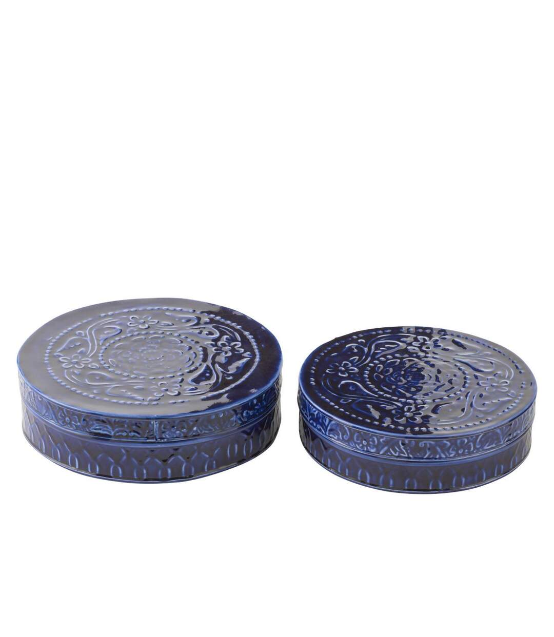 Lot de 2 Boîtes en Métal Nag 24cm Bleu-2