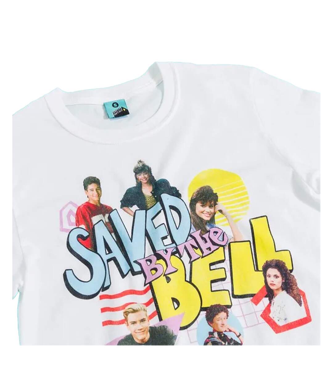 Unisex Adult Retro T-shirt White Saved By The Bell-3