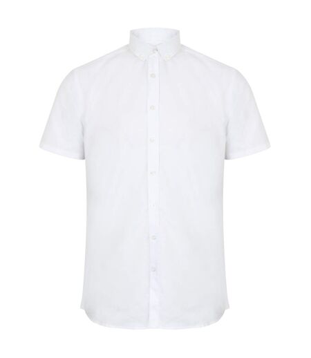 Modern chemise oxford à manches courtes homme blanc Henbury