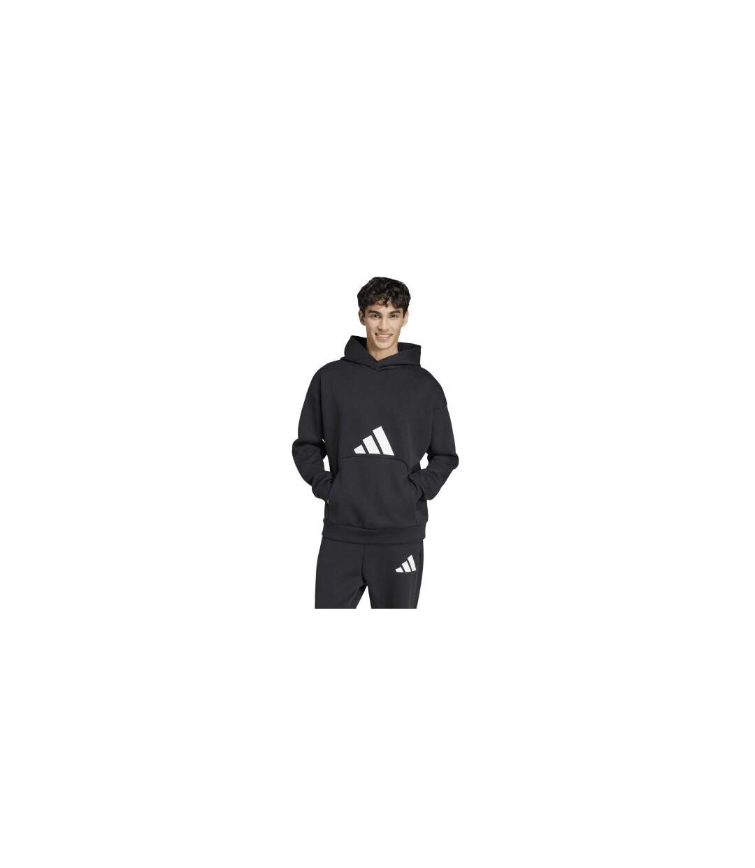 Sweat À Capuche Motif/style Logo Future Icons Bar Homme Noir Adidas-1