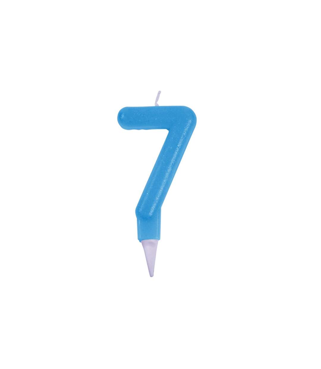 Bougie d'Anniversaire Paillette Chiffre 7 7cm Bleu-1