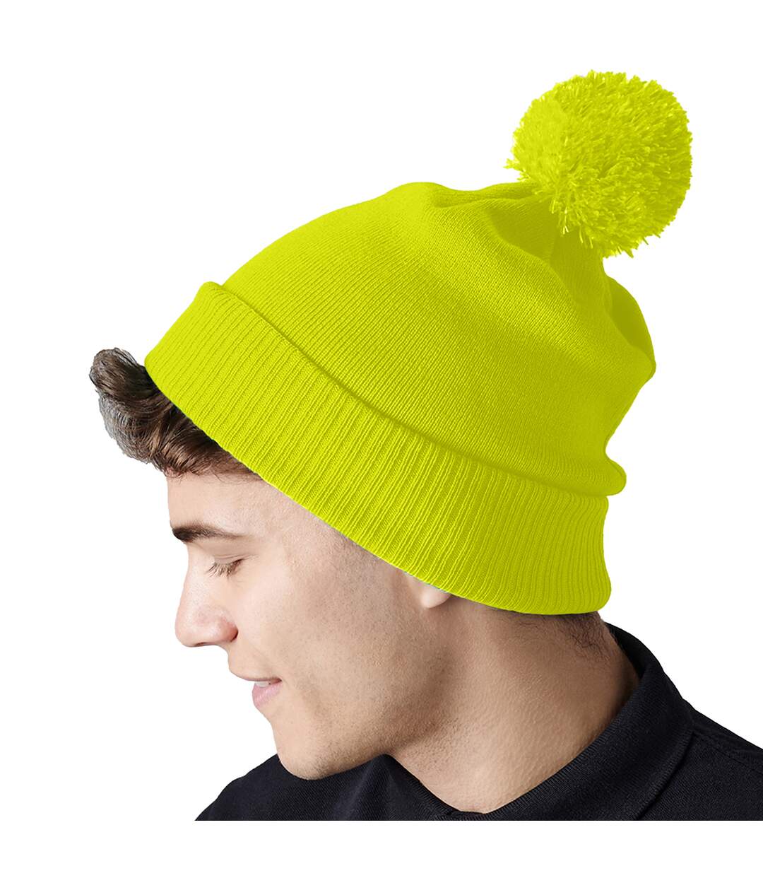 Bonnet snowstar jaune fluo Beechfield