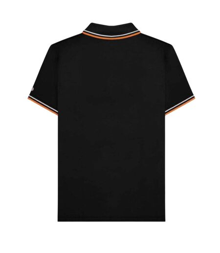 Polo Motif/style Rayure Contrastée Sur Bord Homme Noir Blanc Lambretta