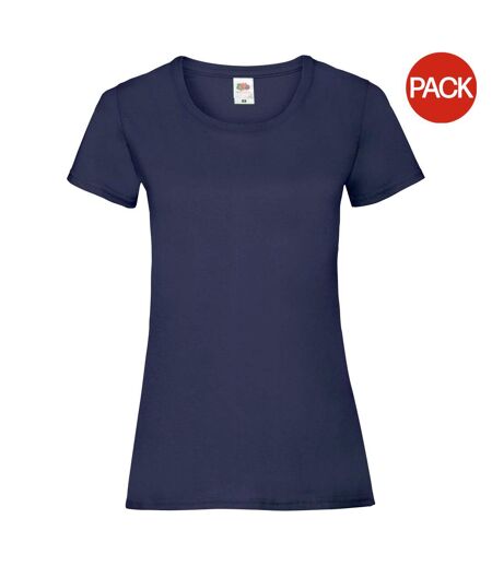 T-shirts manches courtes femmes bleu marine foncé Fruit of the Loom