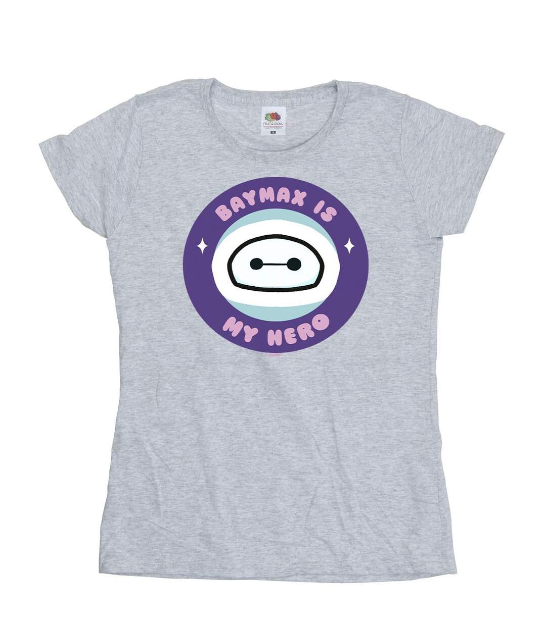 Disney - T-shirt BIG HERO BAYMAX MY HERO POCKET - Femme (Gris chiné) - UTBI13438-1