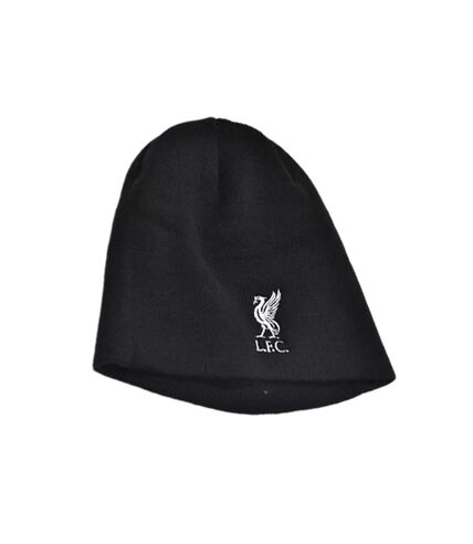Liverpool FC Adults Unisex Crest Beanie Knitted Hat (Black)