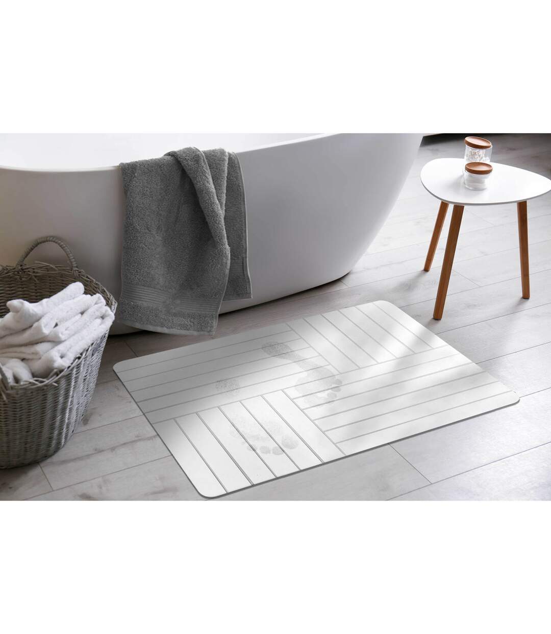 Tapis de Bain en Diatomite Malta 50x70cm Gris-3