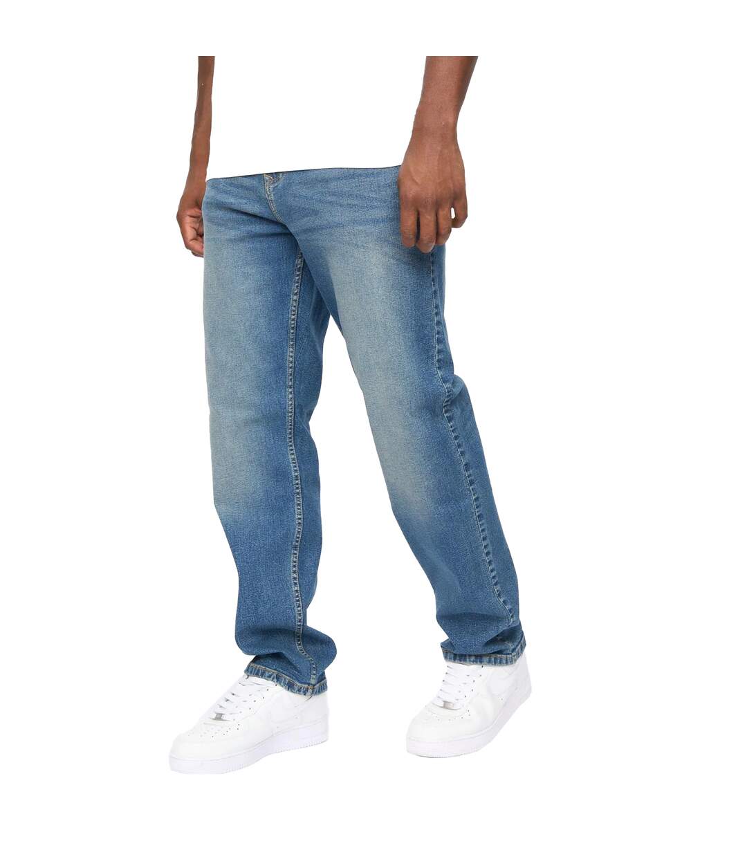 Jean Detendu Homme Bleu Crosshatch-4