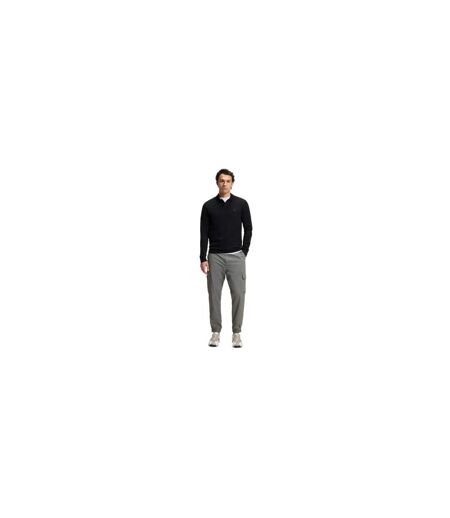 Mens Passerby Logo Long-sleeved Polo Shirt Black Boss
