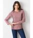 T-shirt chiné rayé col fantaisie-1