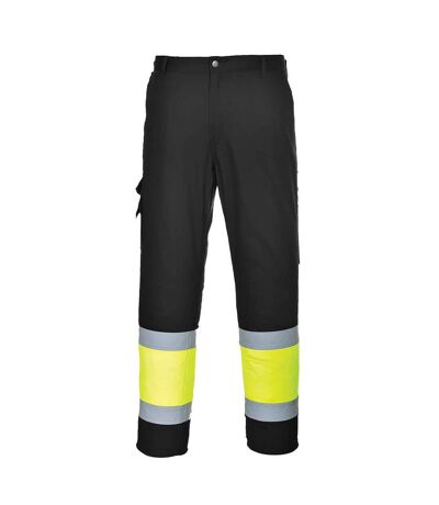 Portwest Mens Contrast Hi-Vis Work Trousers (Yellow/Black) - UTPW943