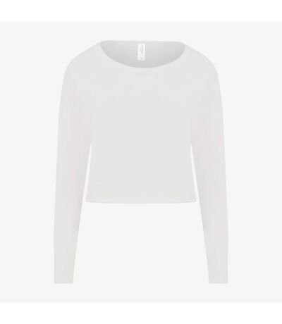 AWDis Hoods Womens/Ladies Cropped Sweatshirt (Arctic White)