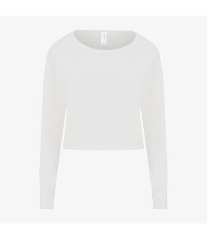 AWDis Hoods Womens/Ladies Cropped Sweatshirt (Arctic White)