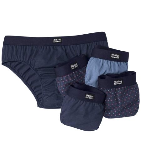 Pack of 5 Men's Comfort Briefs - Navy Blue