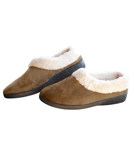 Women's Brown Fur Slippers