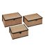 Lot de 3 Boîtes en Bambou Stemy 32cm Noir-1