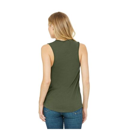 Womens/ladies jersey tank top military green Bella + Canvas