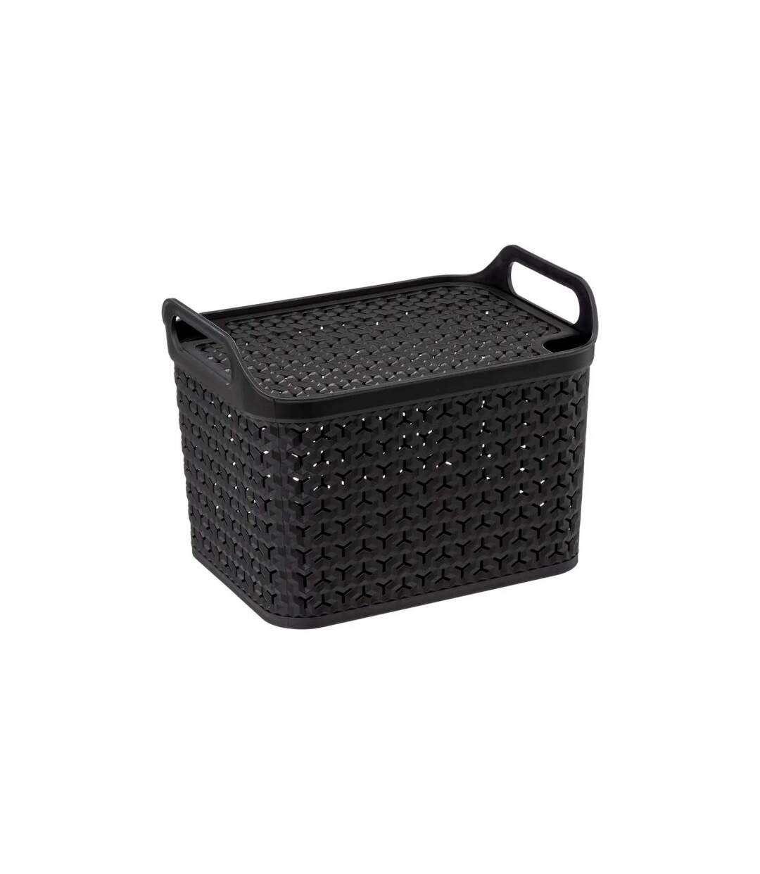 Panier de Rangement Ajouré 30cm Noir-1