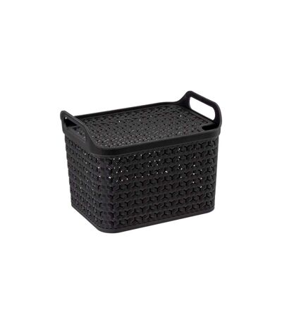 Panier de Rangement Ajouré 30cm Noir
