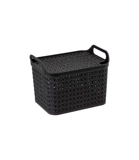 Panier de Rangement Ajouré 30cm Noir